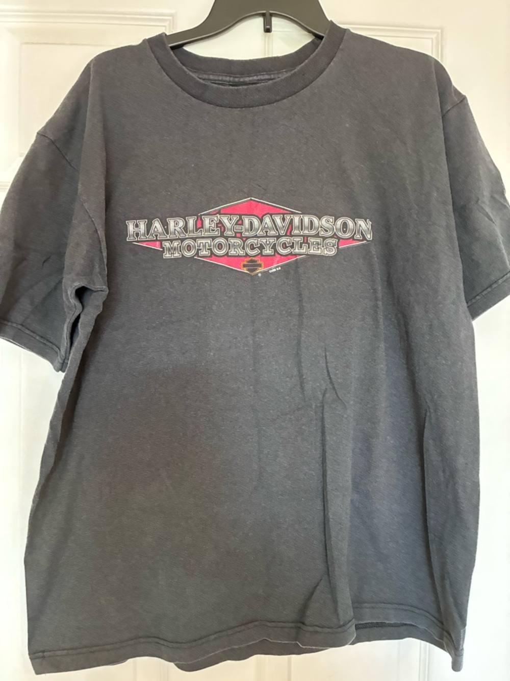 Harley-Davidson Gray Short Sleeve Logo Tee with Red Accent